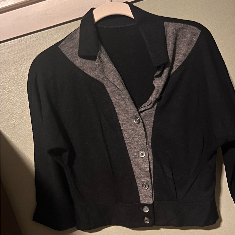 Black and Gray Button-Up vintage top